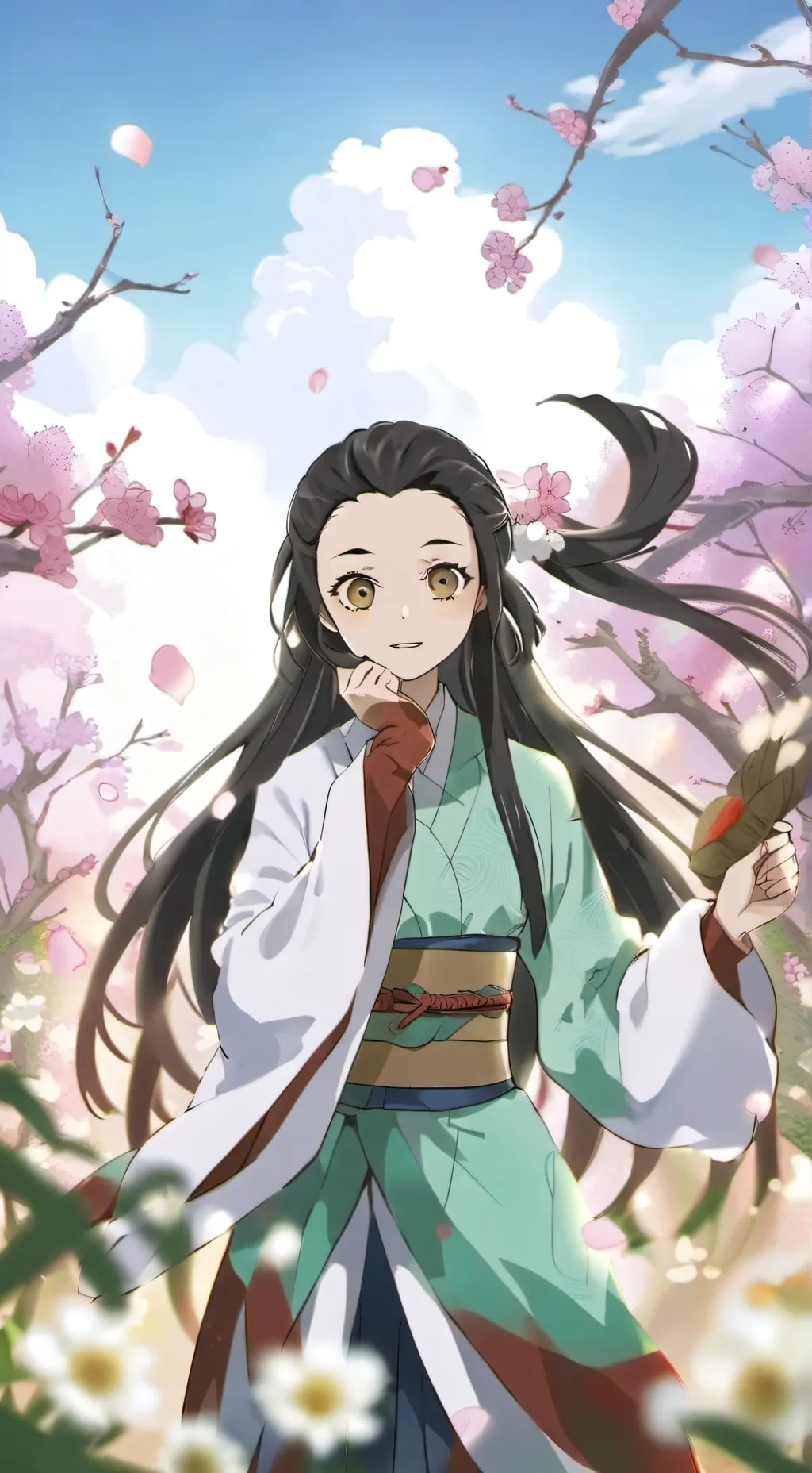 ai character: Tanjiro in trouble background