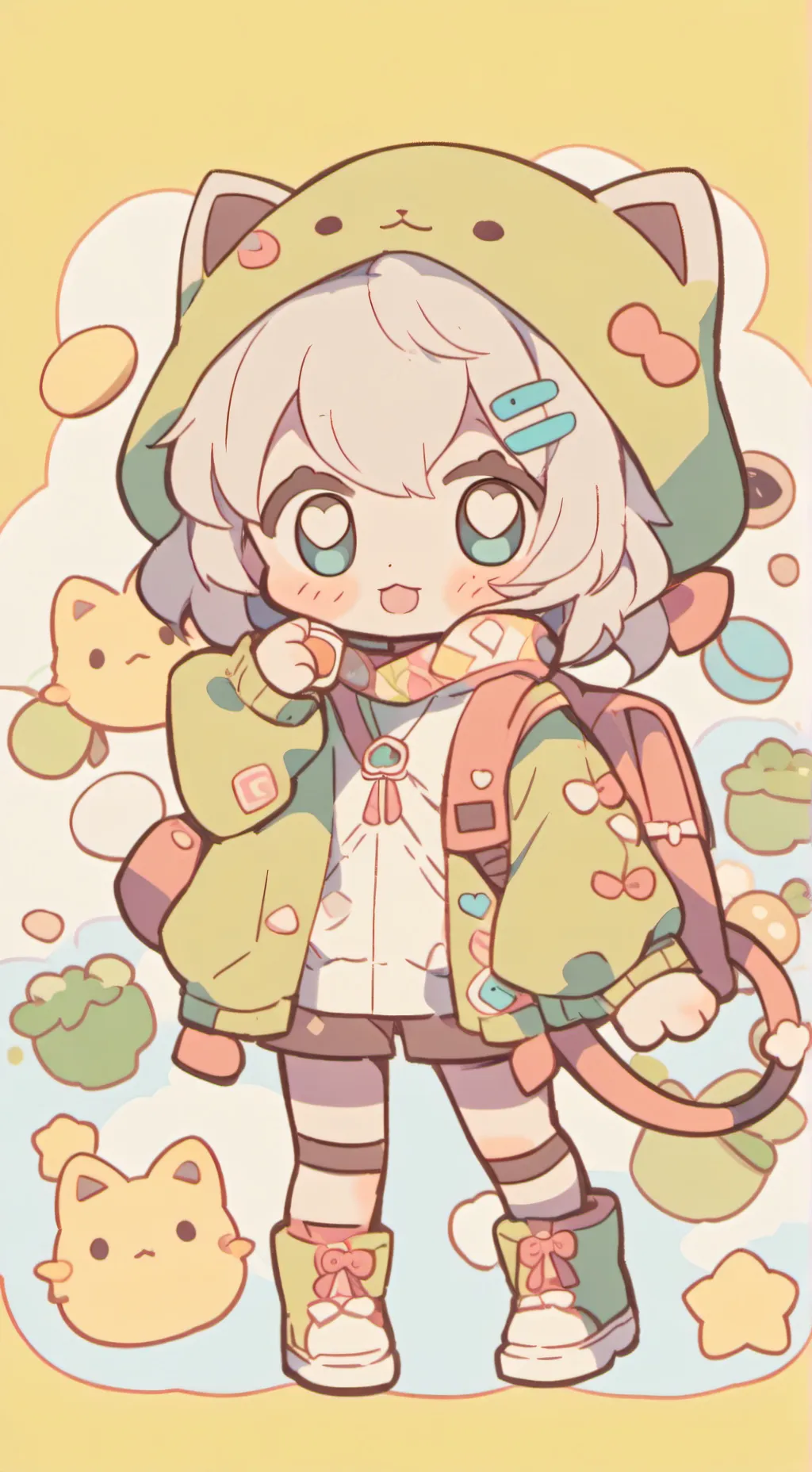 ai character: gatita abandonada background