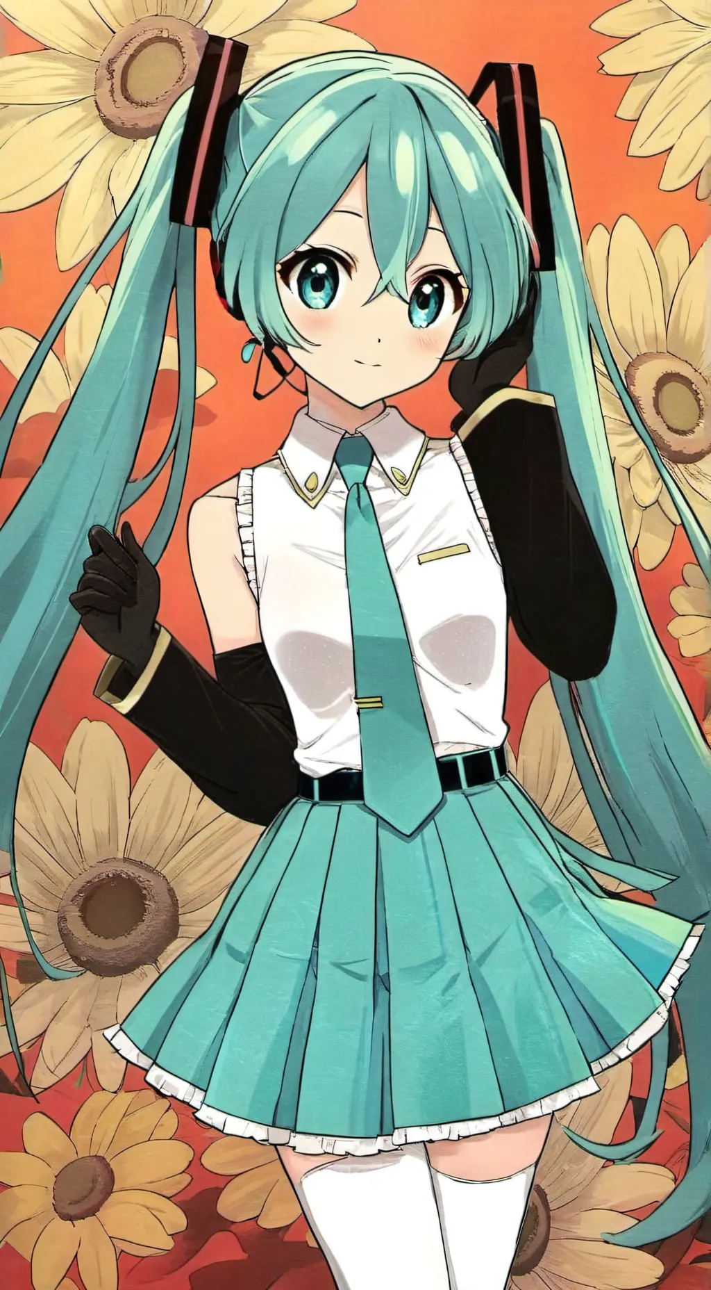 ai character: Hatsune Miku  background