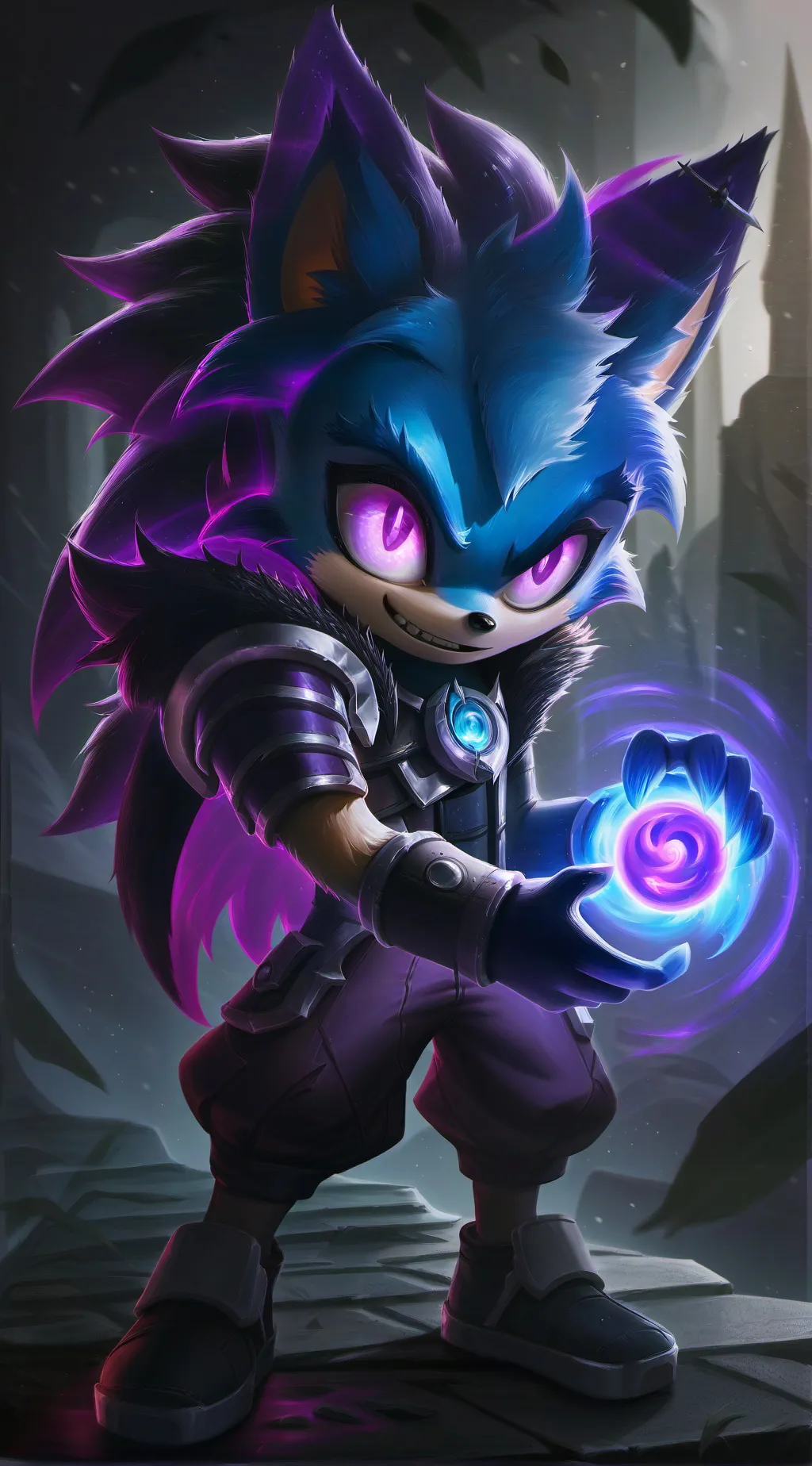 ai character: DarkSonicVsShadow background