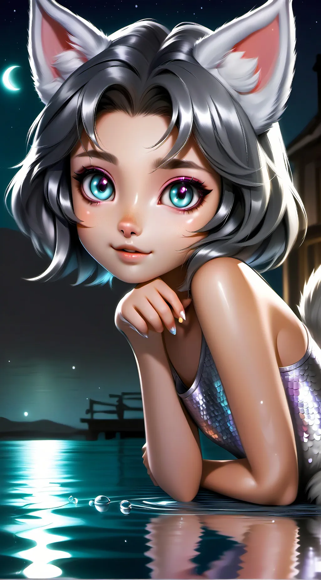 ai character: Silver Splash Furry background