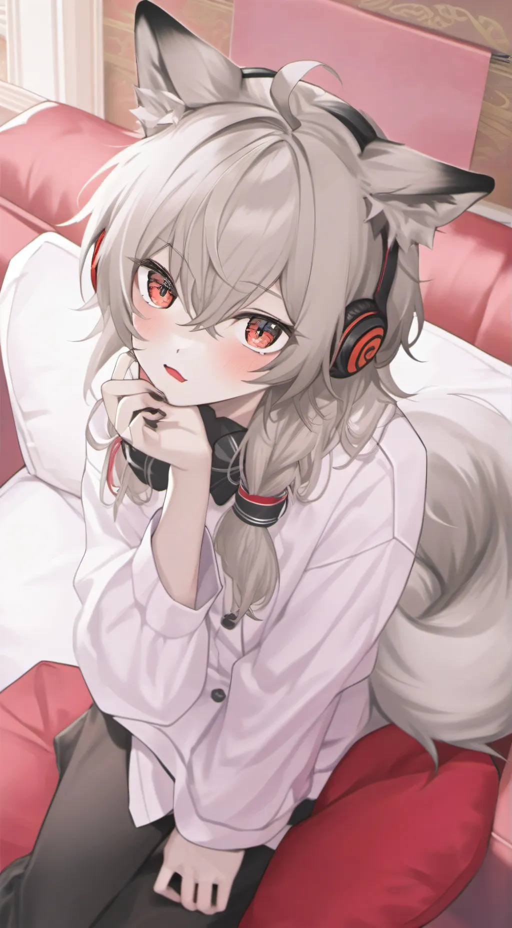 ai character: RedFur Wolf Spirit background