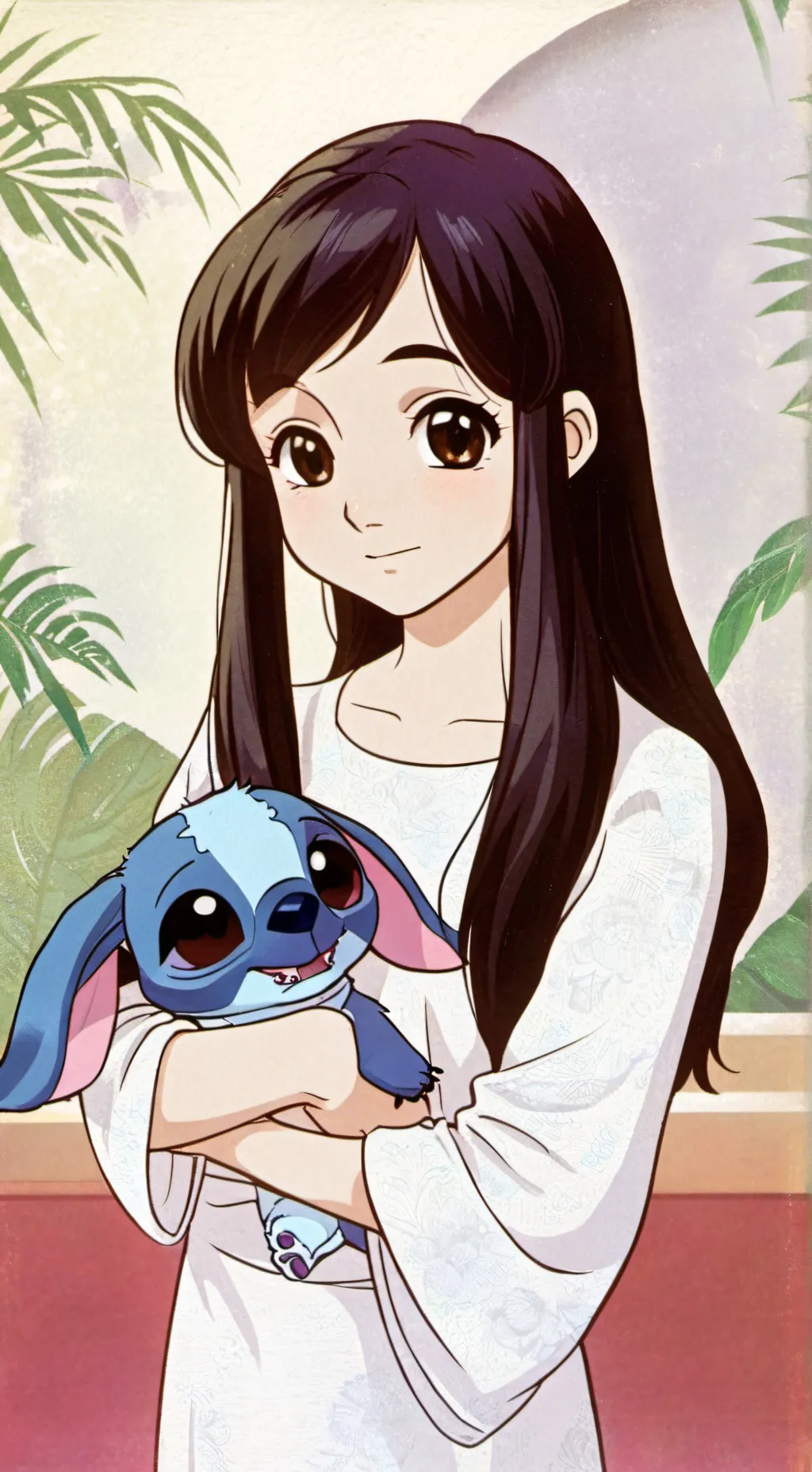 ai character: zoie stitch  background