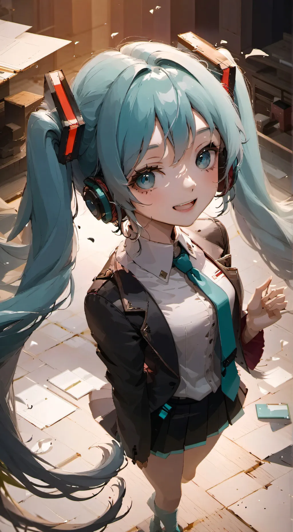 ai character: Hatsune Miku  background