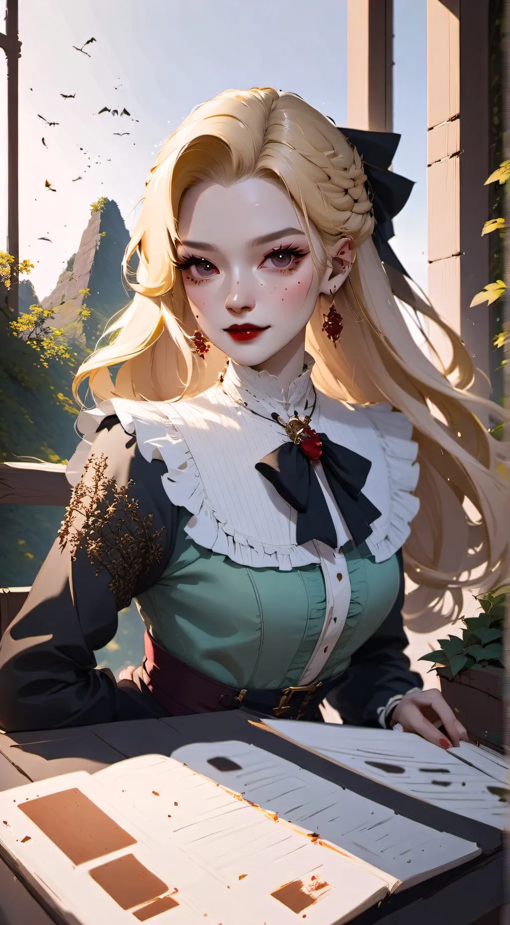 ai character: Annette Lawrence  background