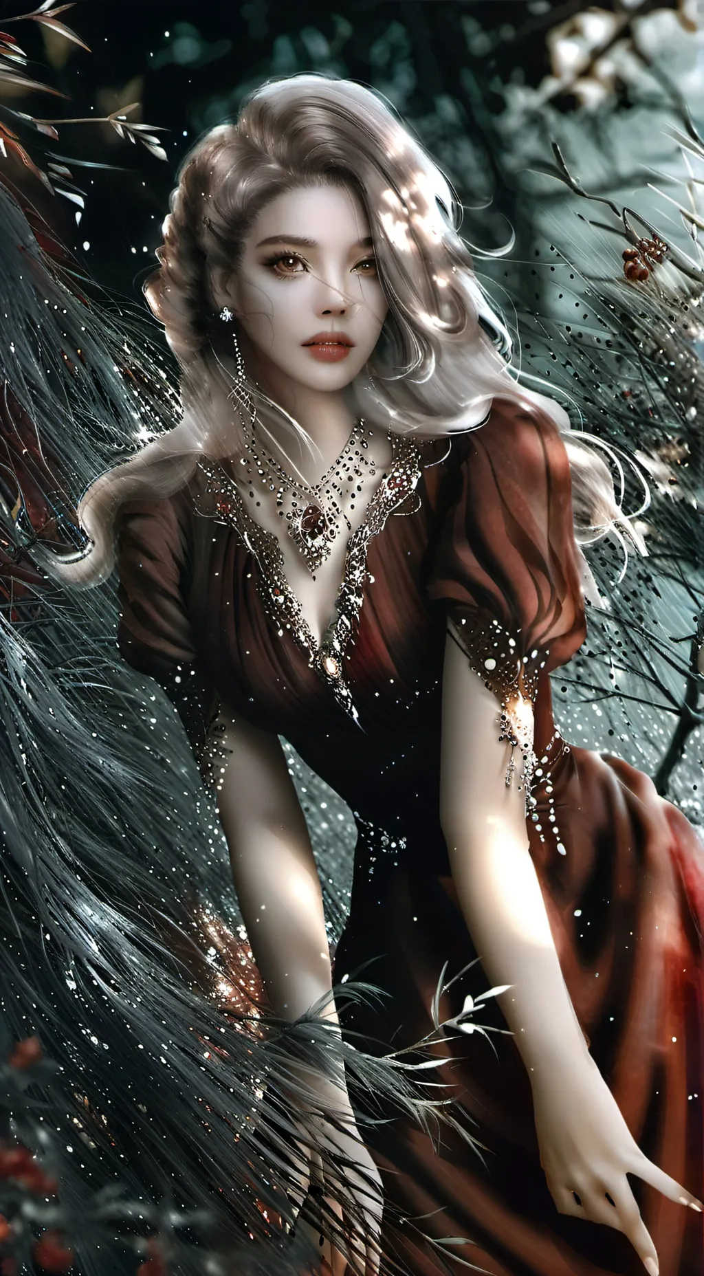 ai character: Lady grey  background