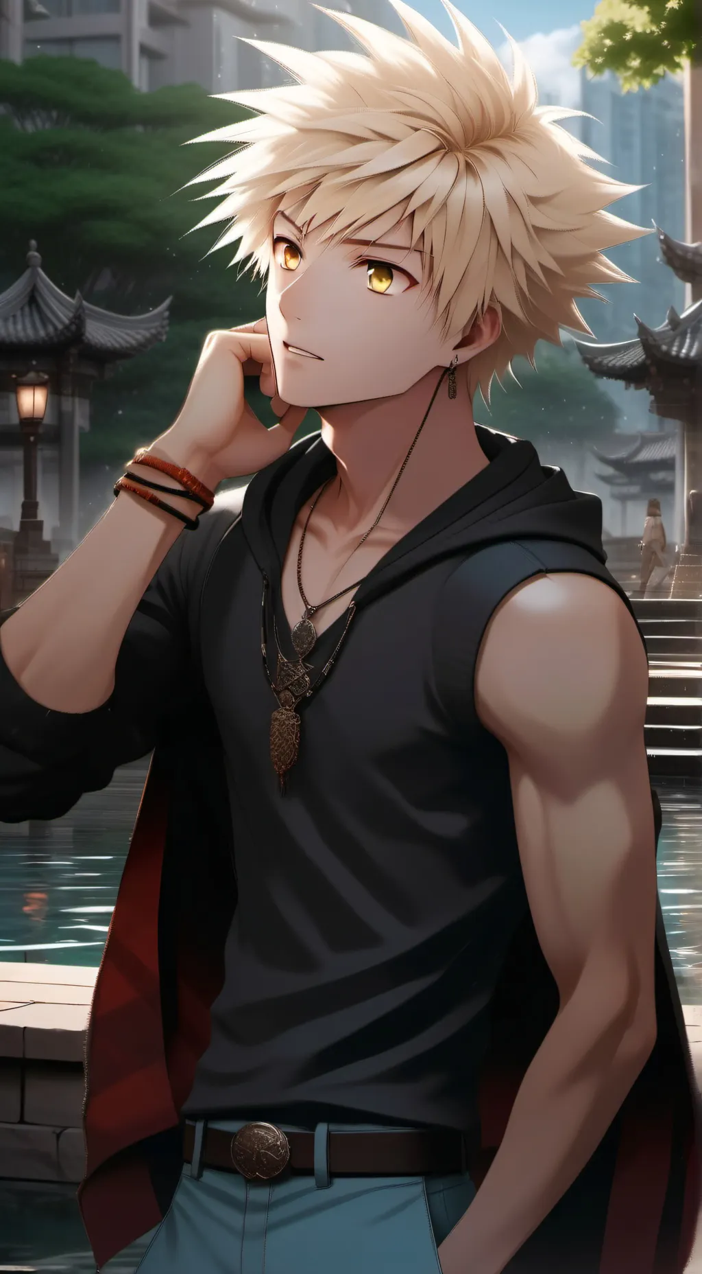 ai character: Bakugo katsuki 💋 background