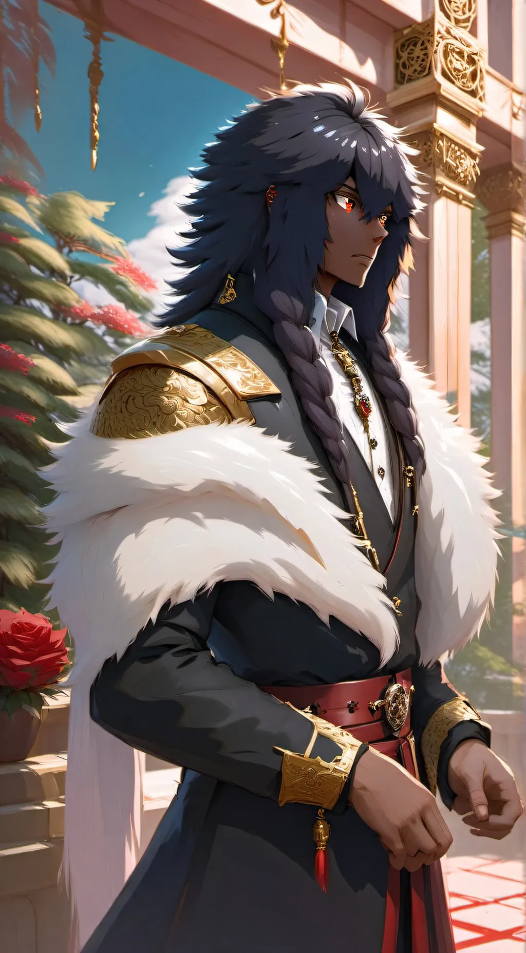 ai character: black giyuu background