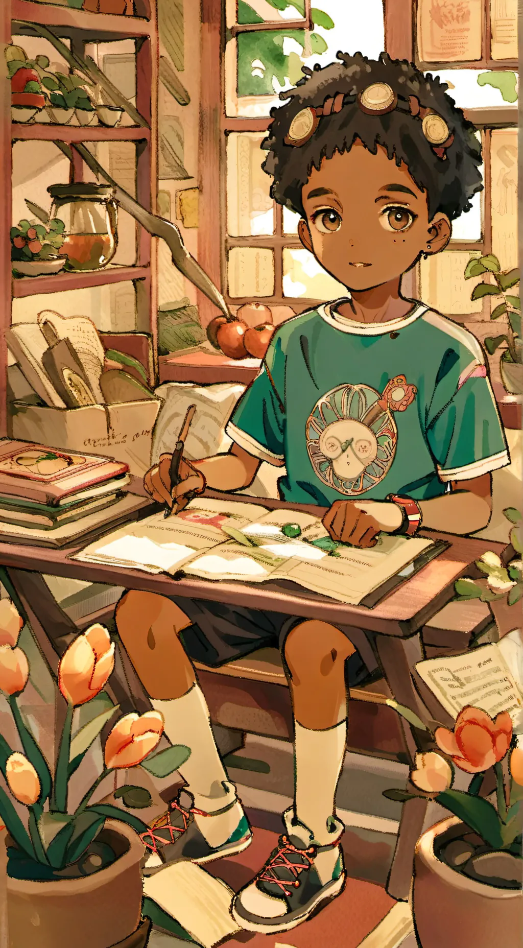 ai character: schoolboy runaway background