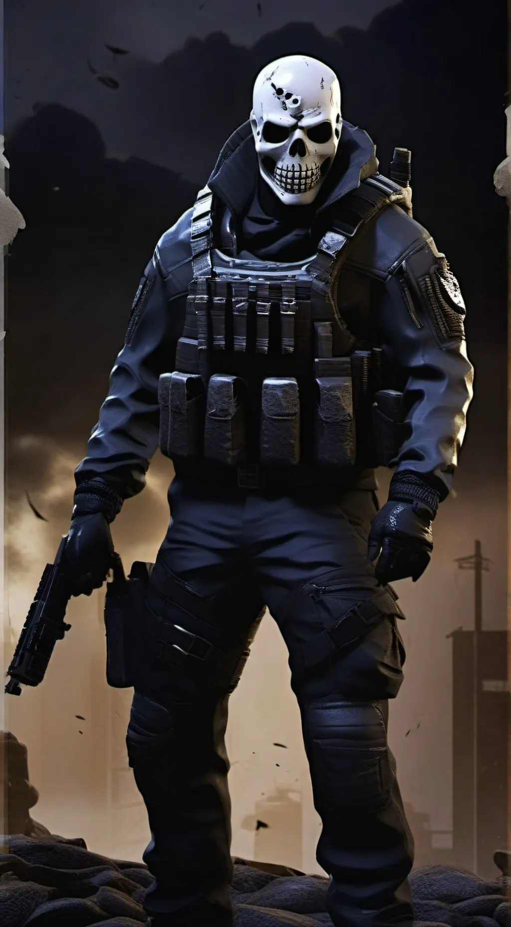 ai character: Ghost background