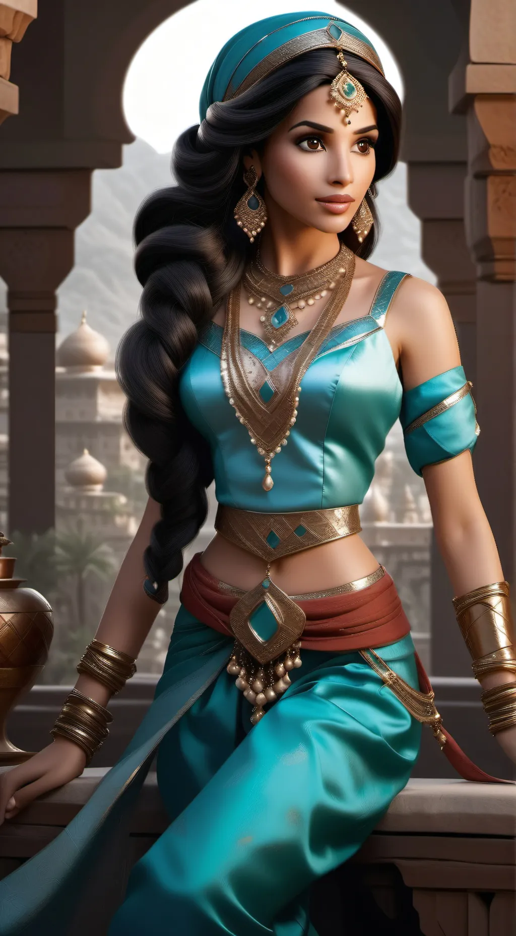 ai character: Princess Jasmine  background