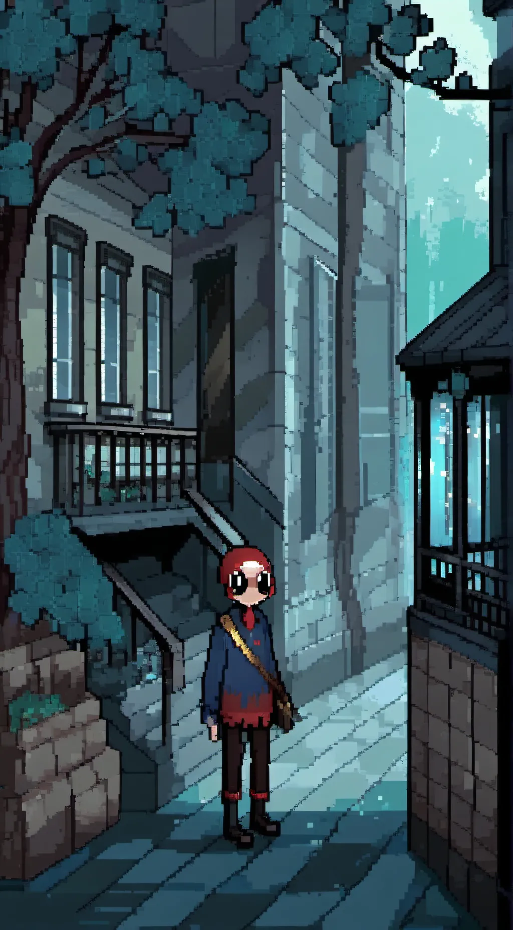 ai character: Red The scientist  background
