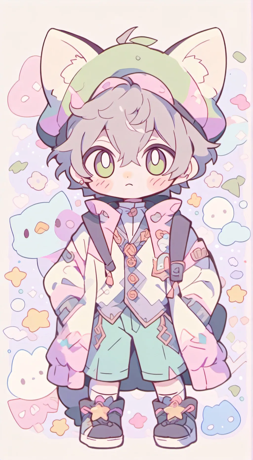 ai character: Cat boy  background