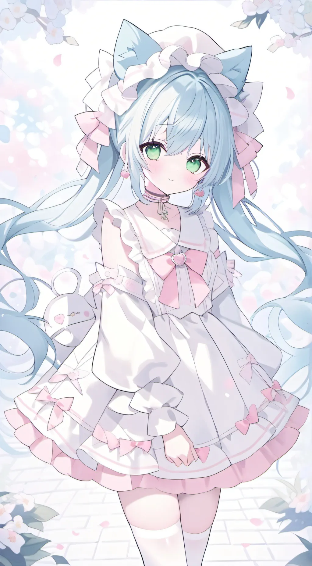 ai character: Cat girl  background