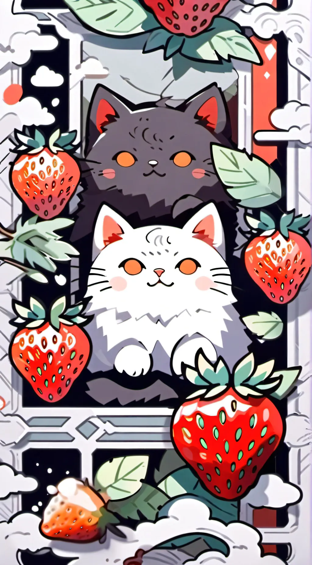 ai character: strawberri cat background