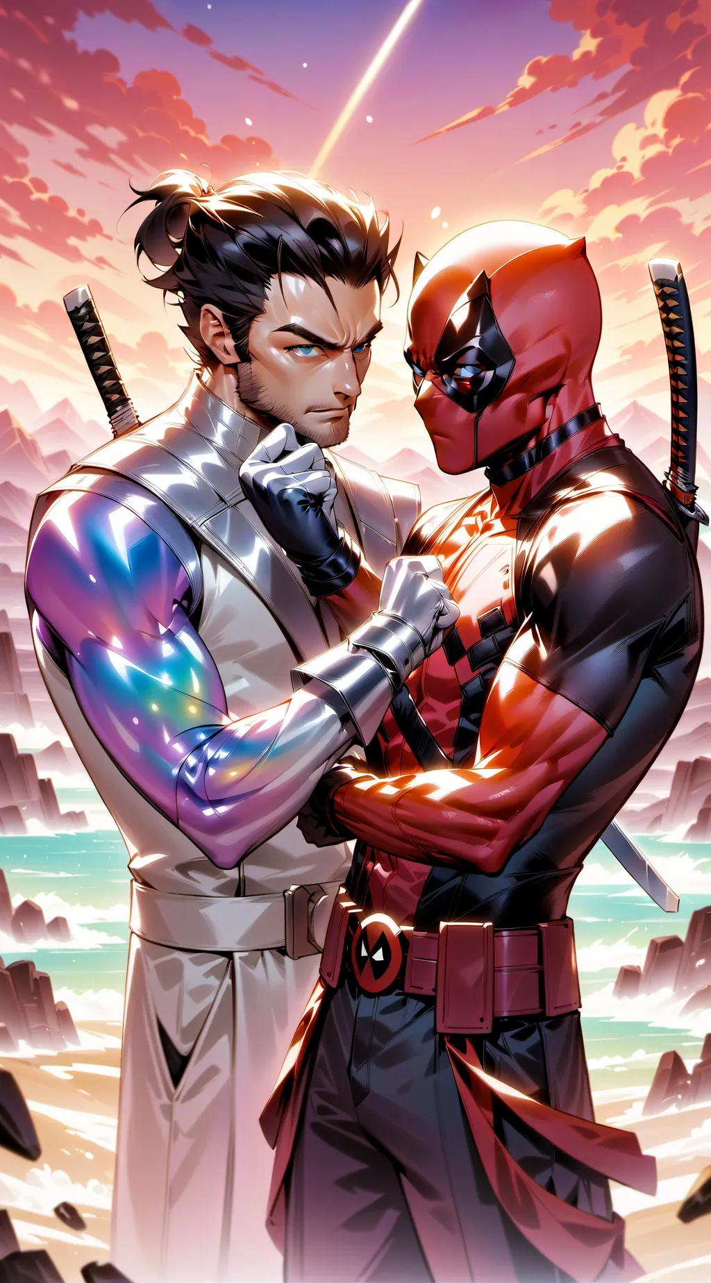 ai character: Wolverine and dead background