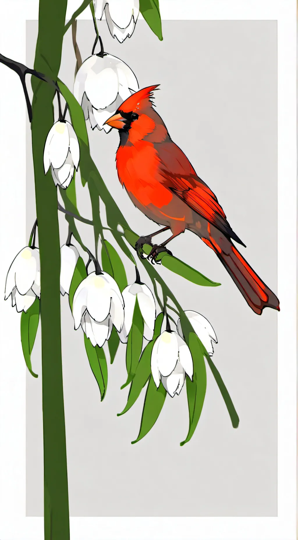 ai character: Red cardinal~ background