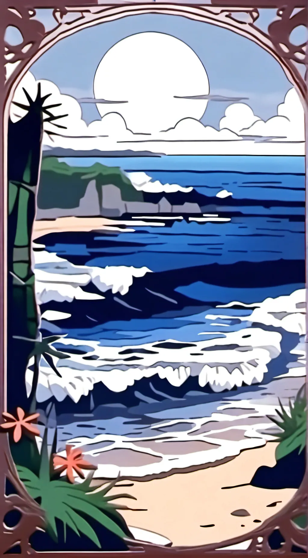 ai character: JJK BEACH background