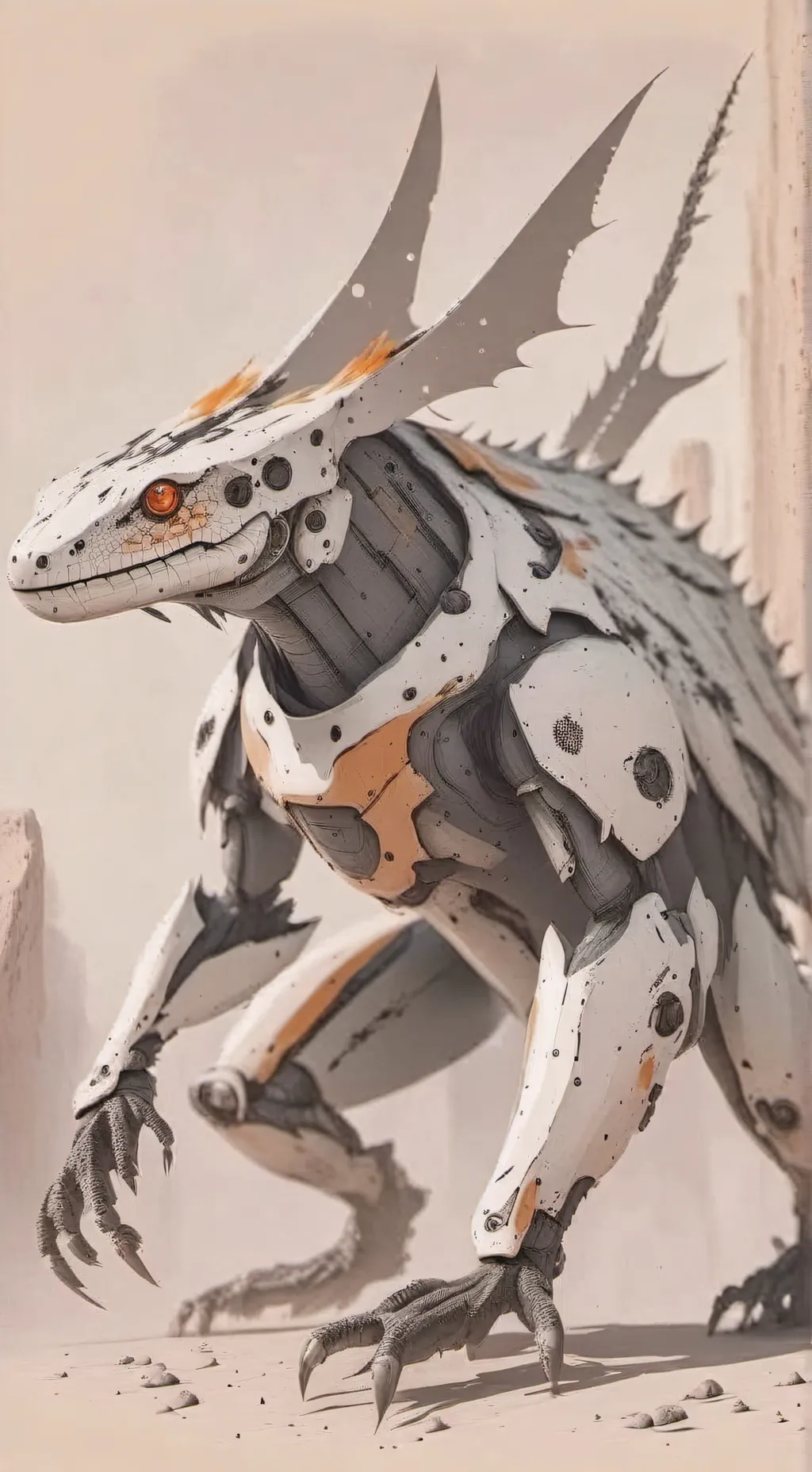 ai character: mecha indy  background