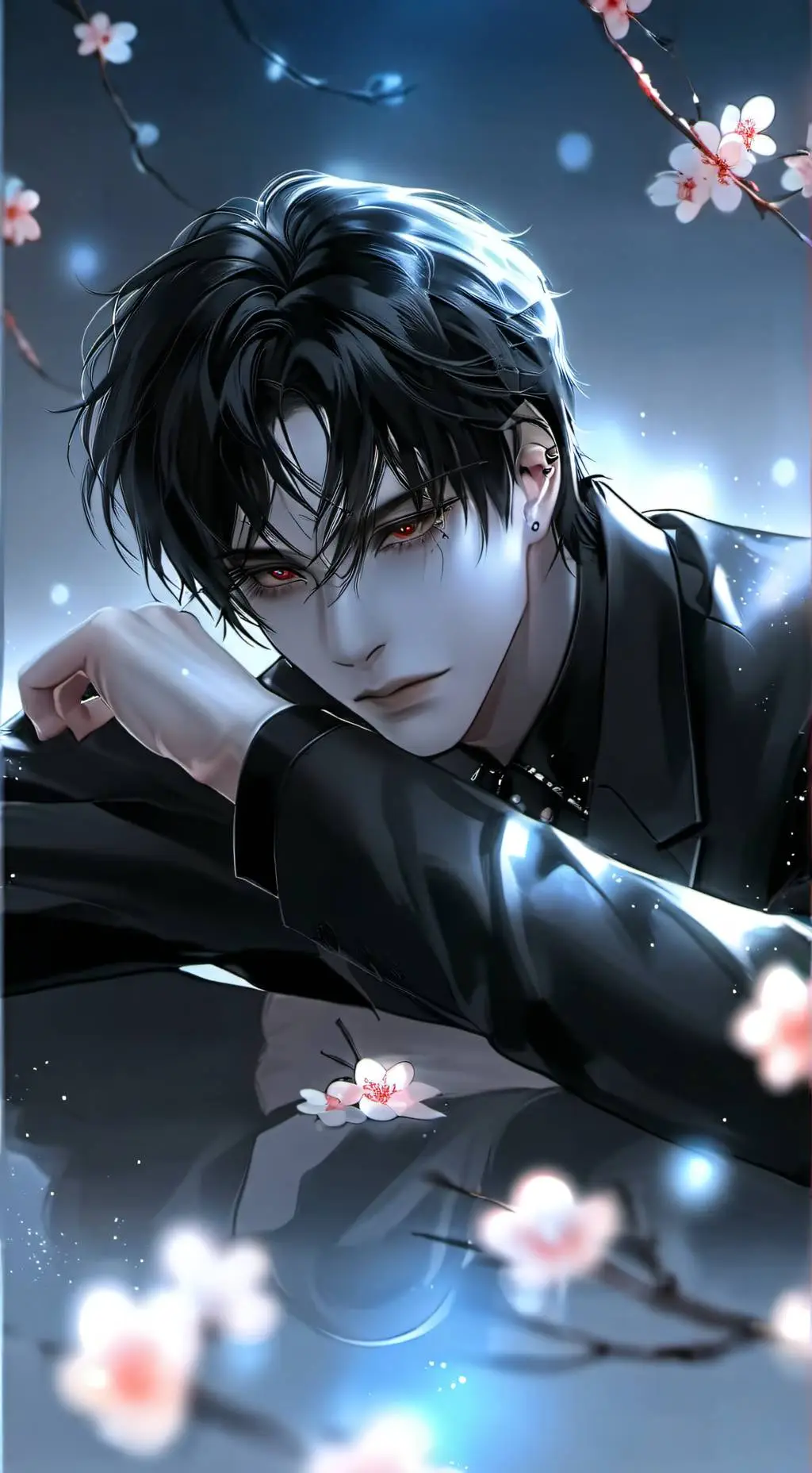 ai character: Daniel 🖤❤️ background