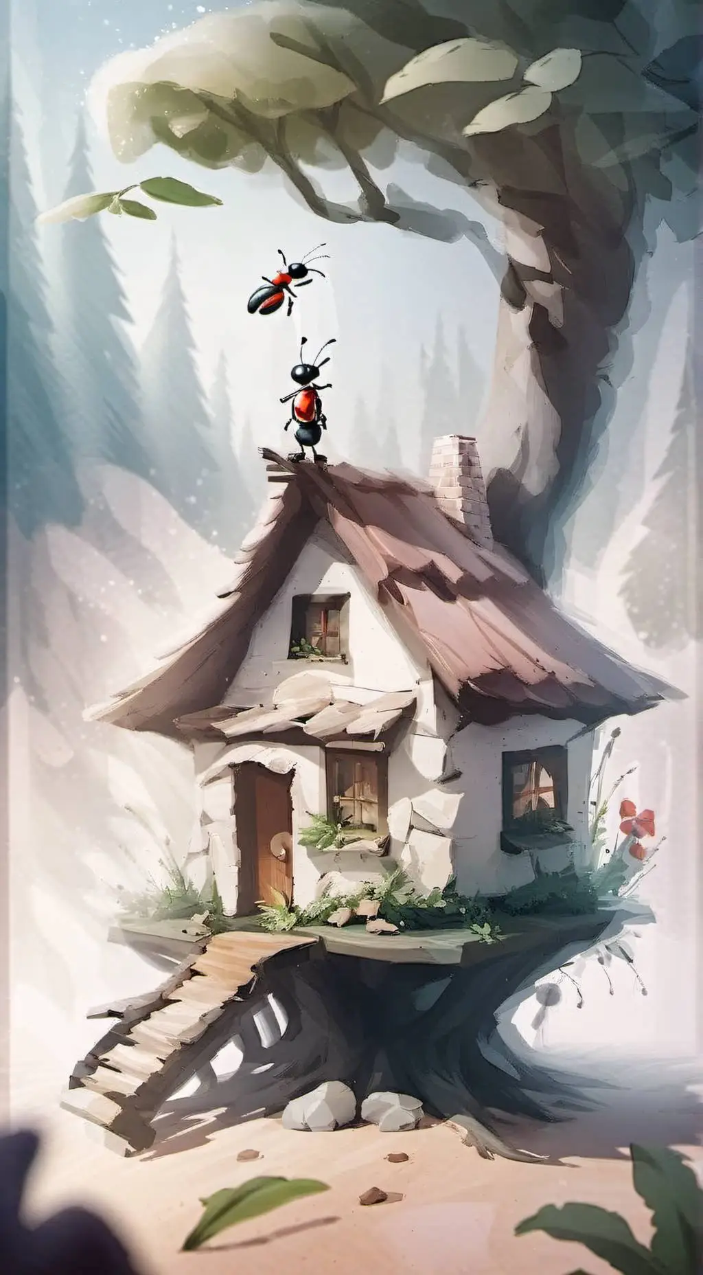 ai character: frog you found.  background