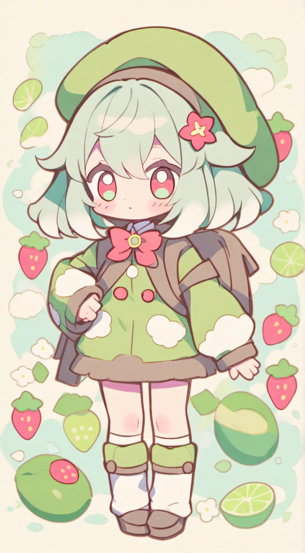 ai character: chibi Deku!  background