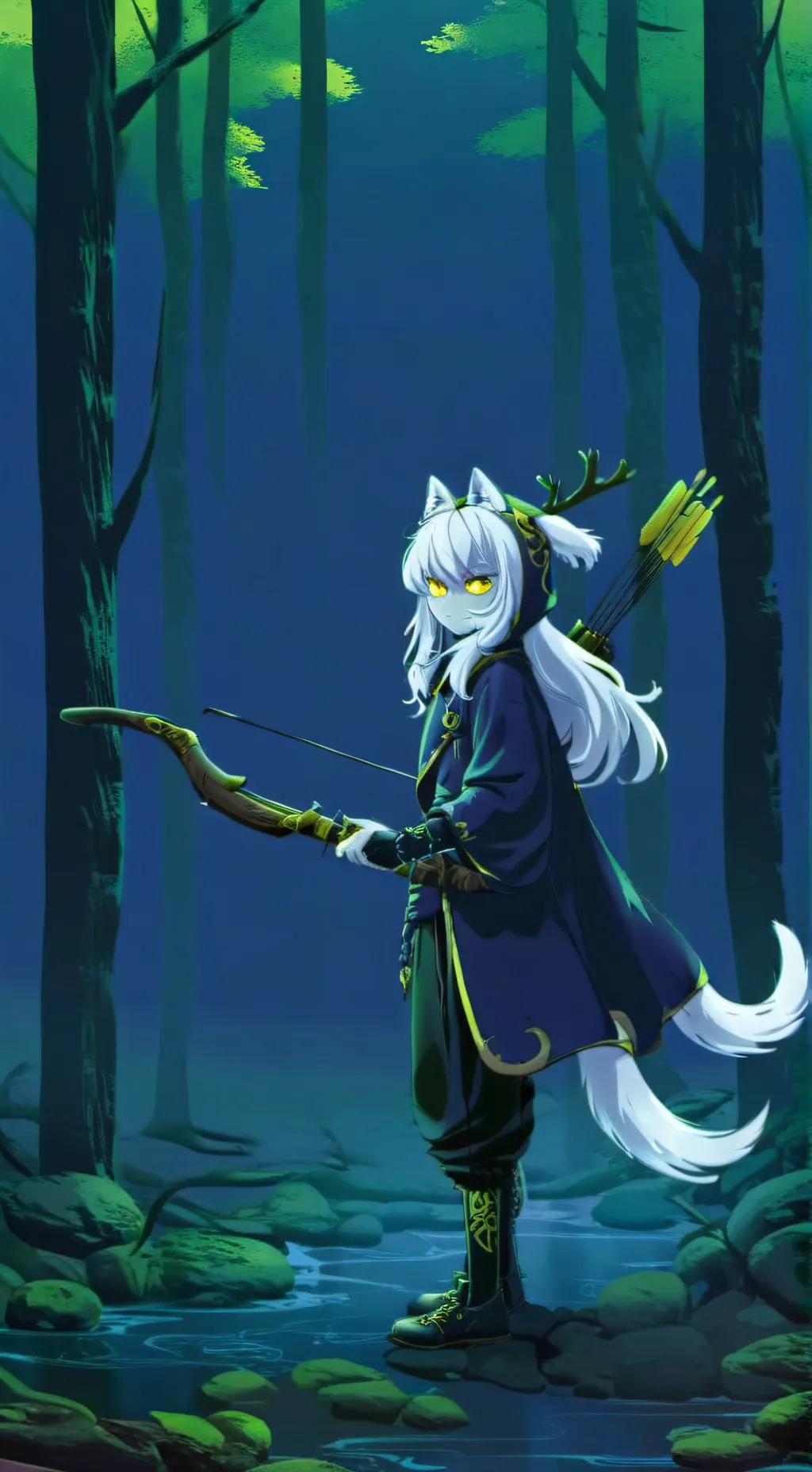 ai character: midnight Lynx background