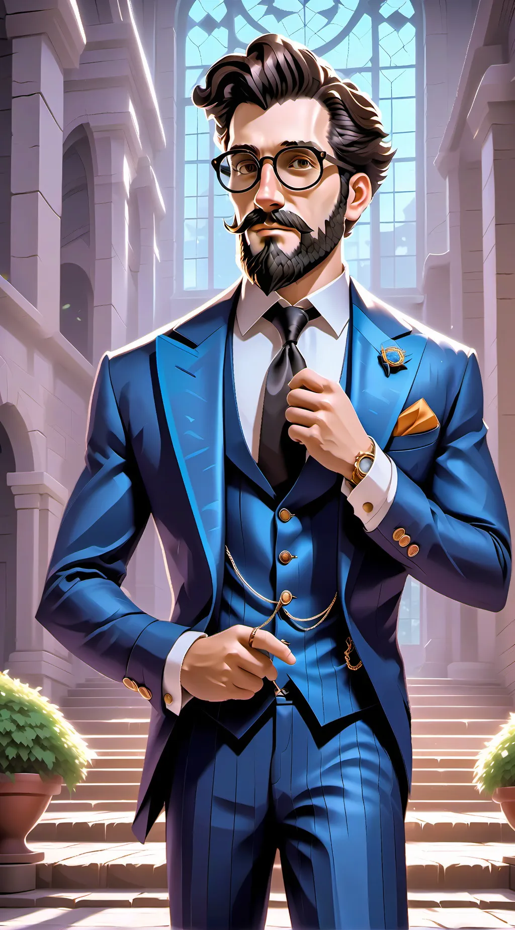 ai character: César Fleck  background
