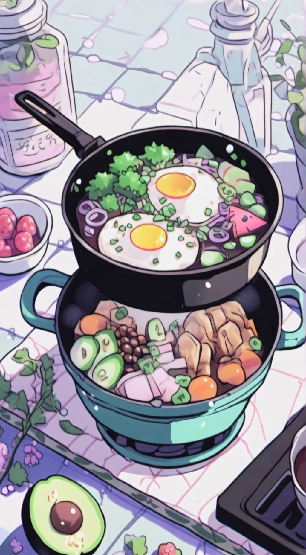 ai character: Hh characters cook background