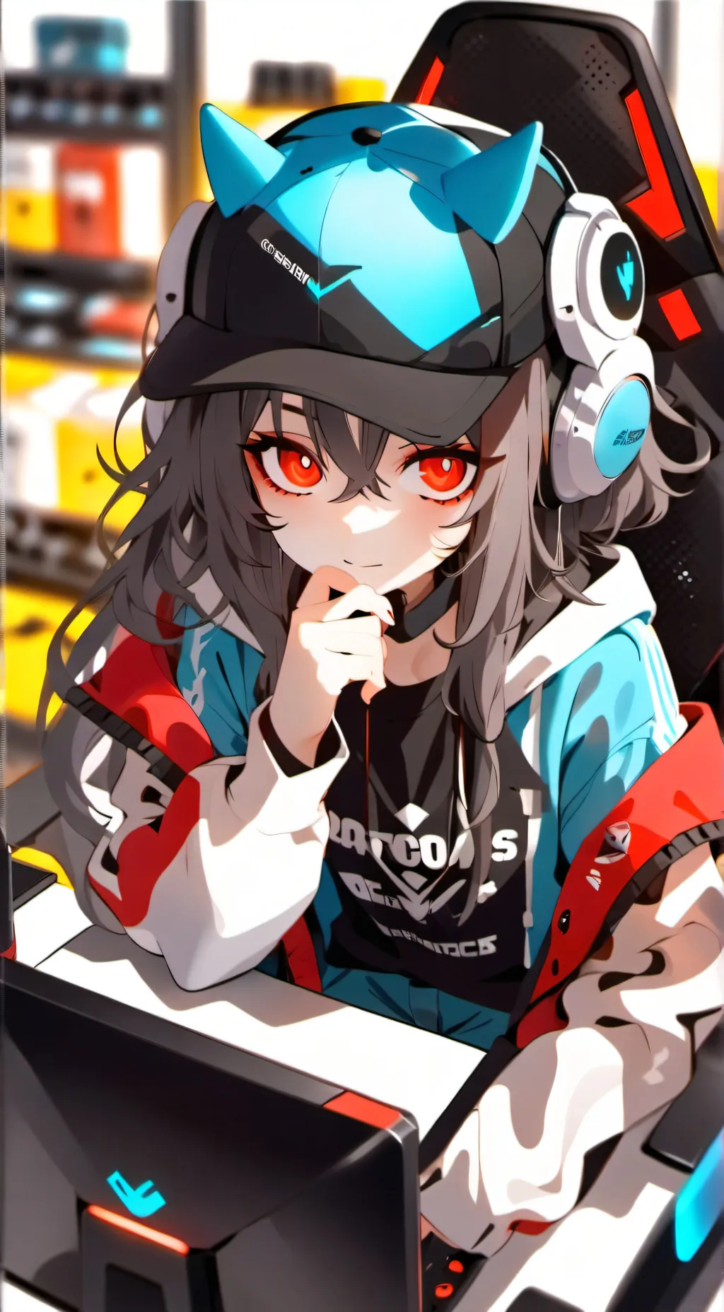 ai character: garota gamer background