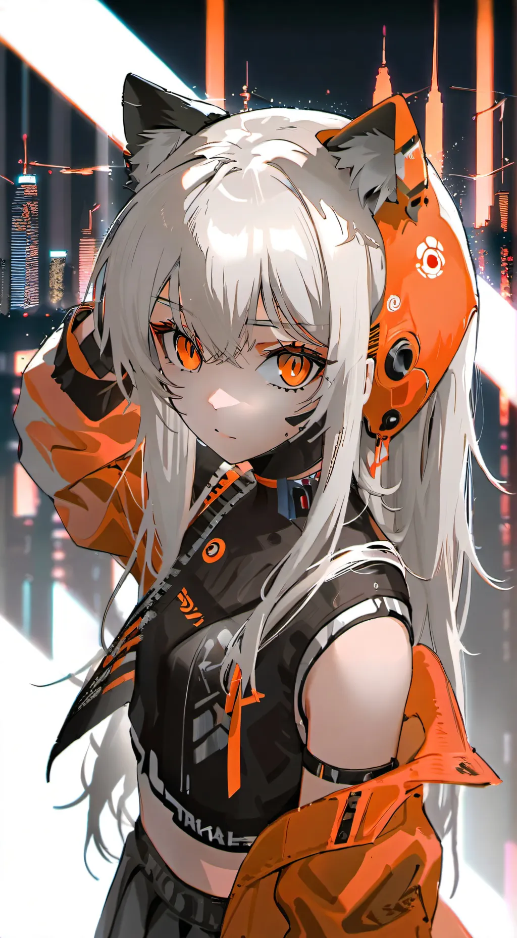 ai character: CyberPurr Cat Spirit background