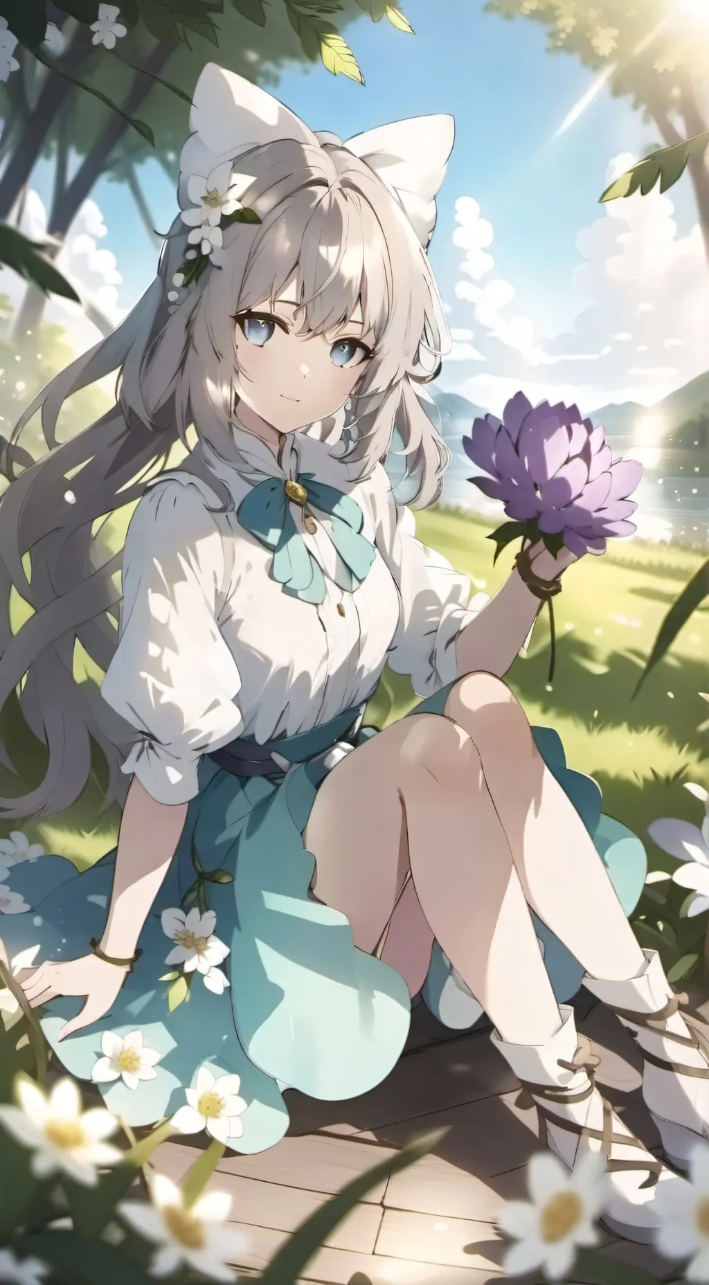 ai character: Hello kitty  background