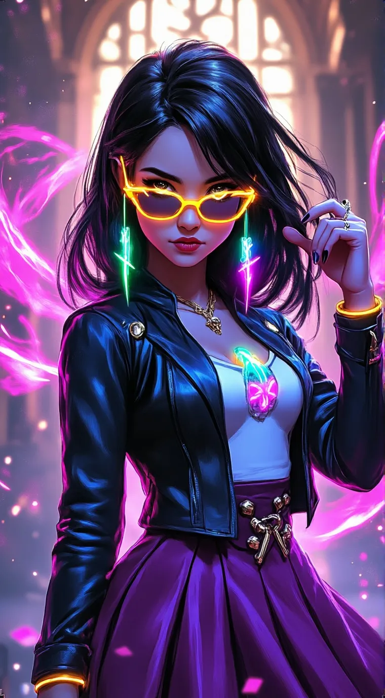 ai character: Lucy Hedidi  background