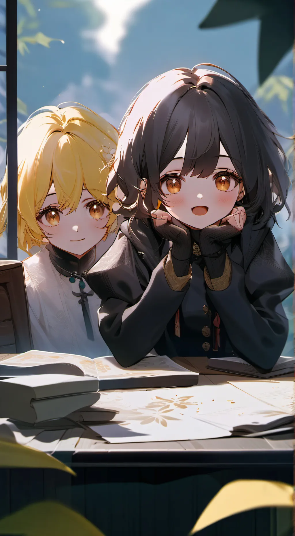 ai character: Katie and Kate  background