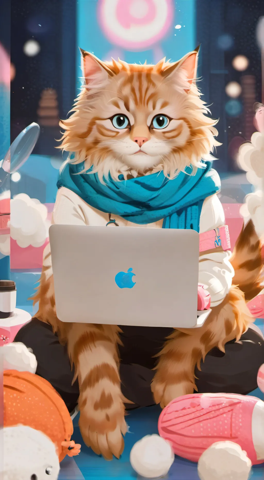 ai character: CyberPurr background