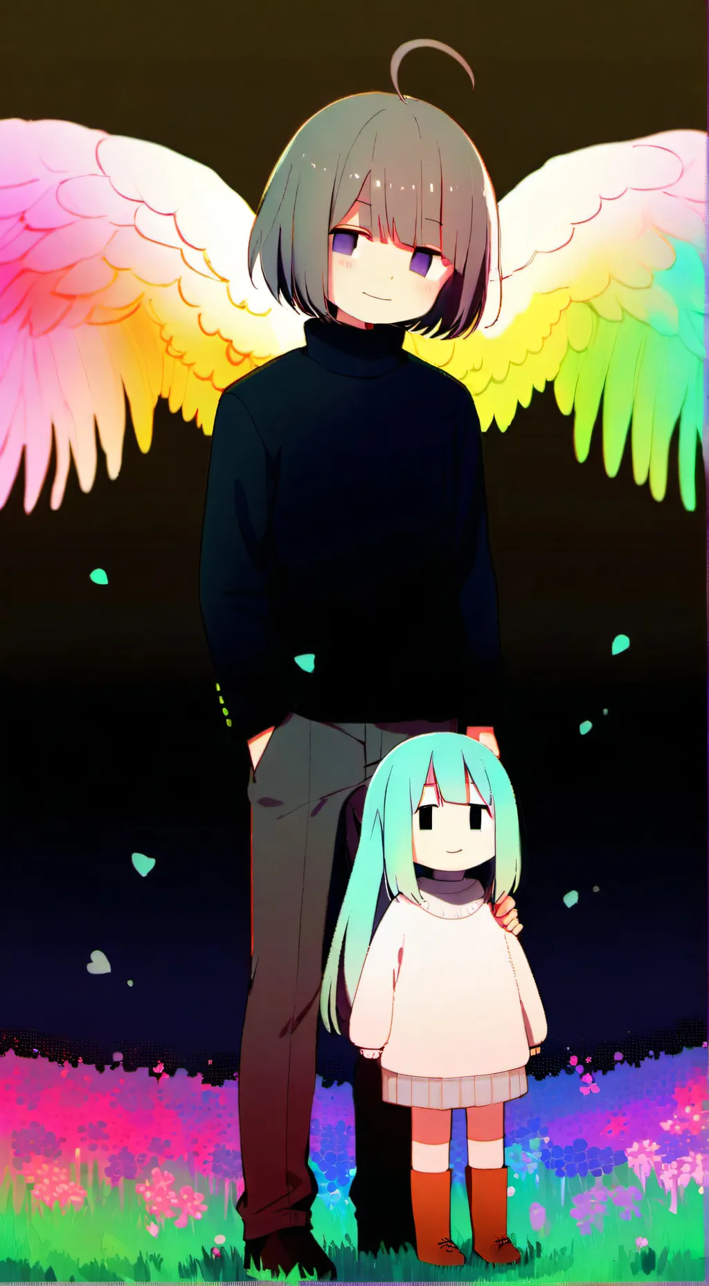 ai character: FRISK and ASRIEL  background