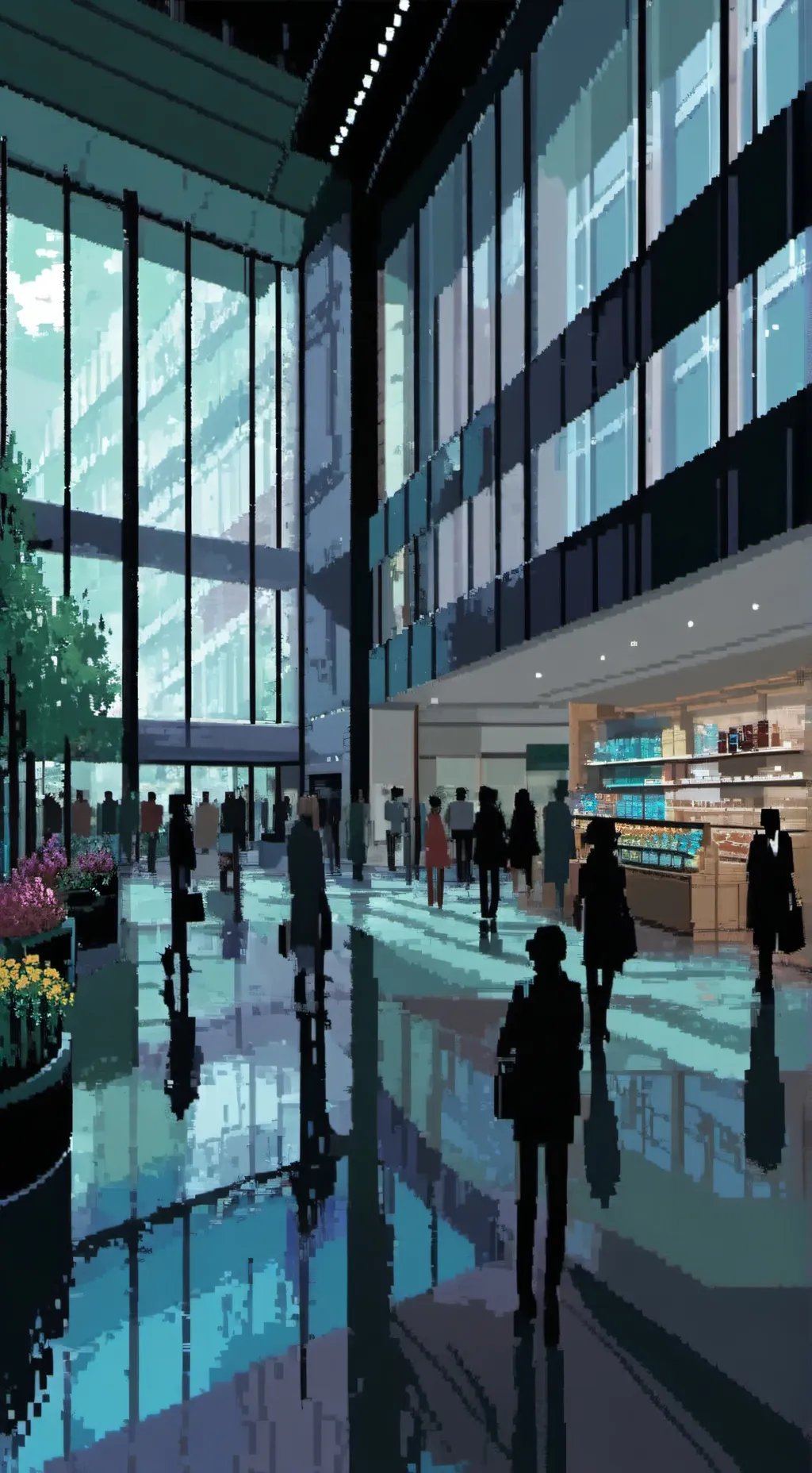 ai character: MHA MALL background