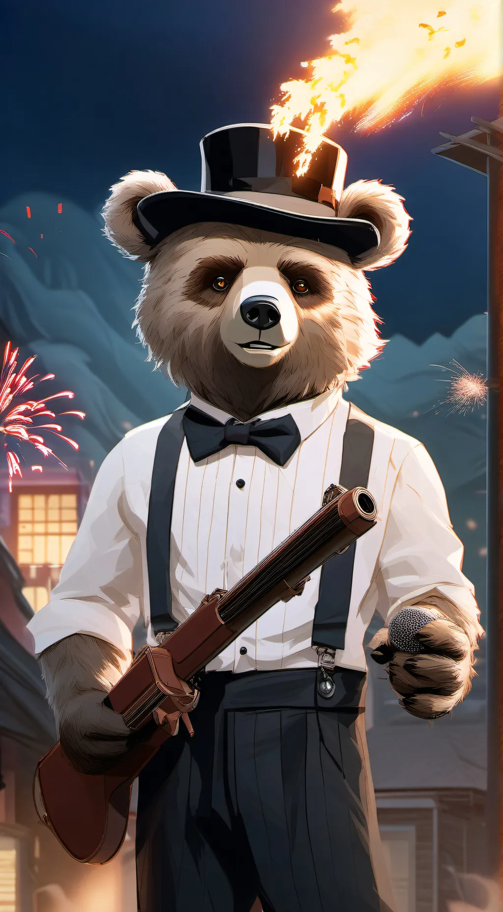 ai character: RdnekFreddyfazbare background