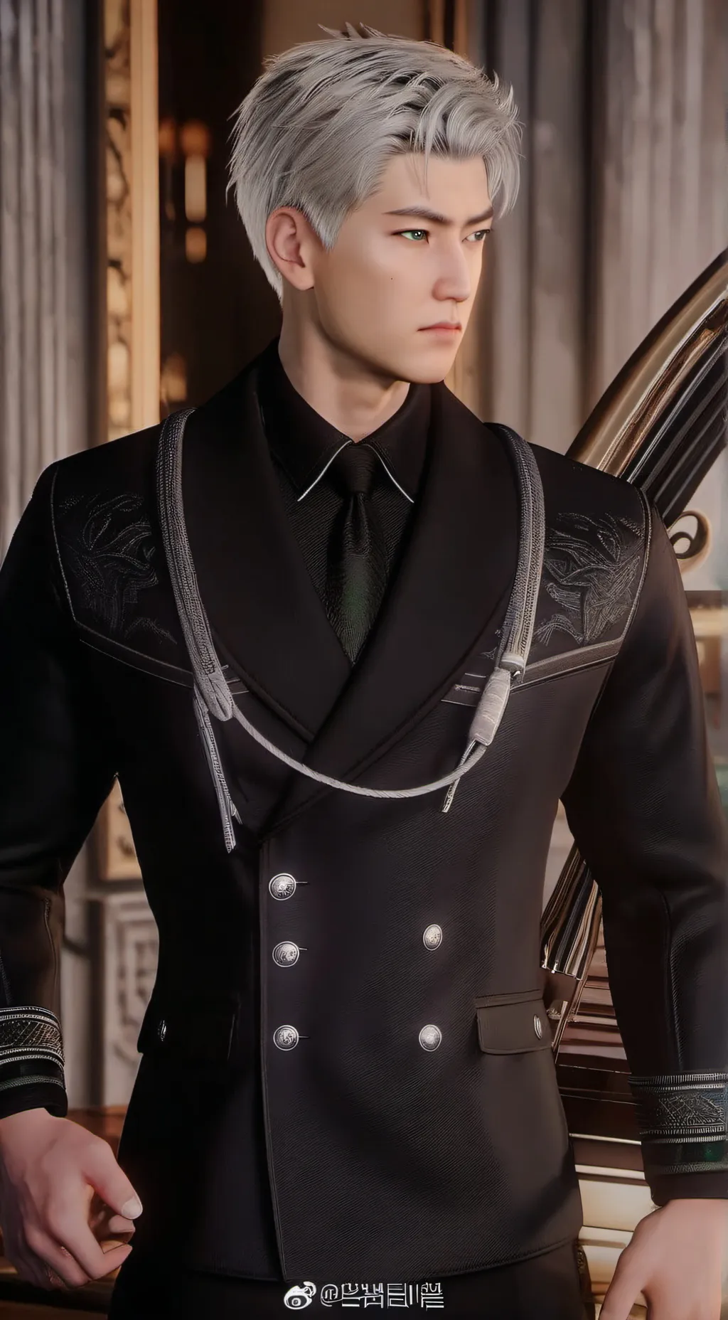 ai character: Silver  background