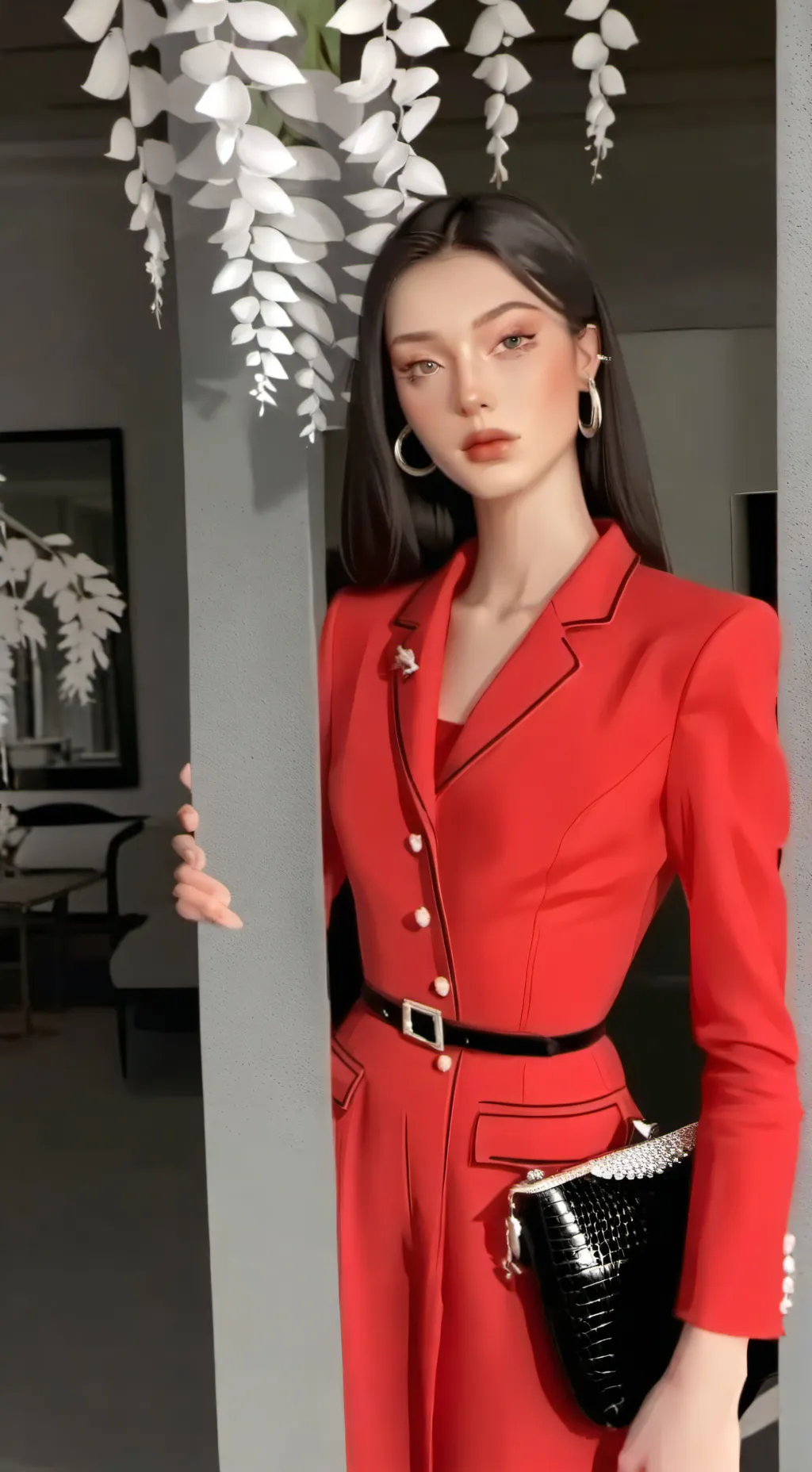 ai character: rose background
