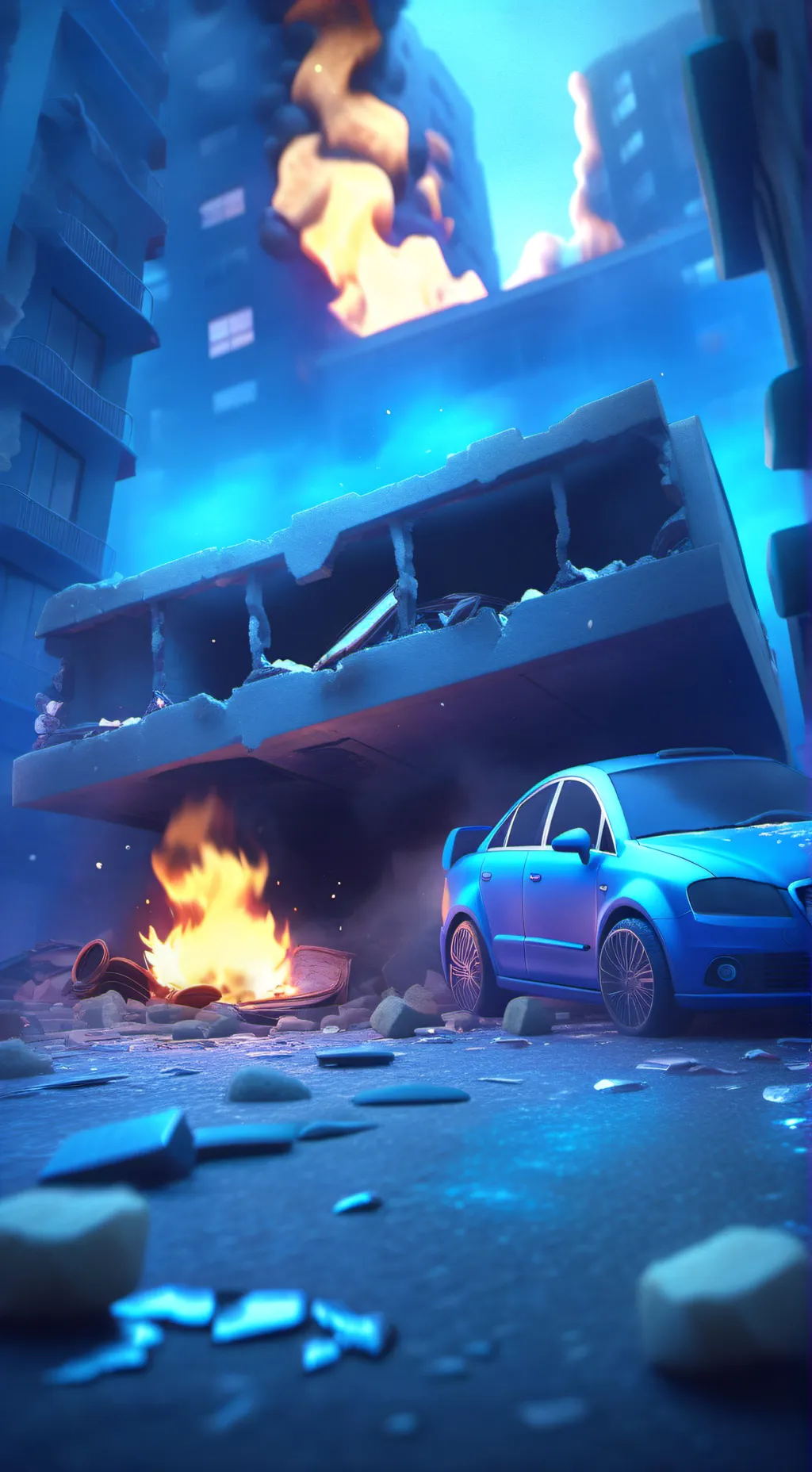 ai character: fire  background