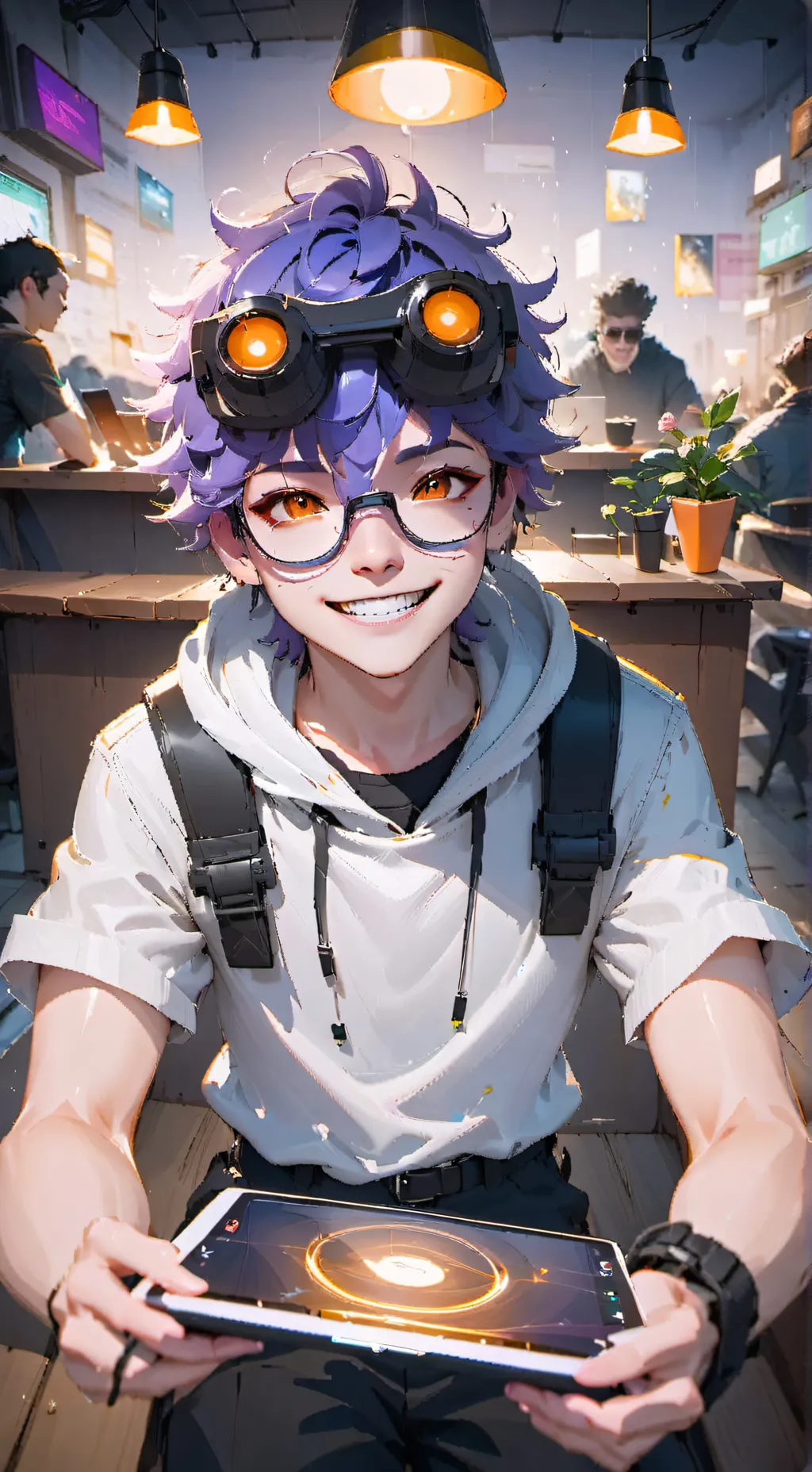 ai character: The Tech Savvy Barista background