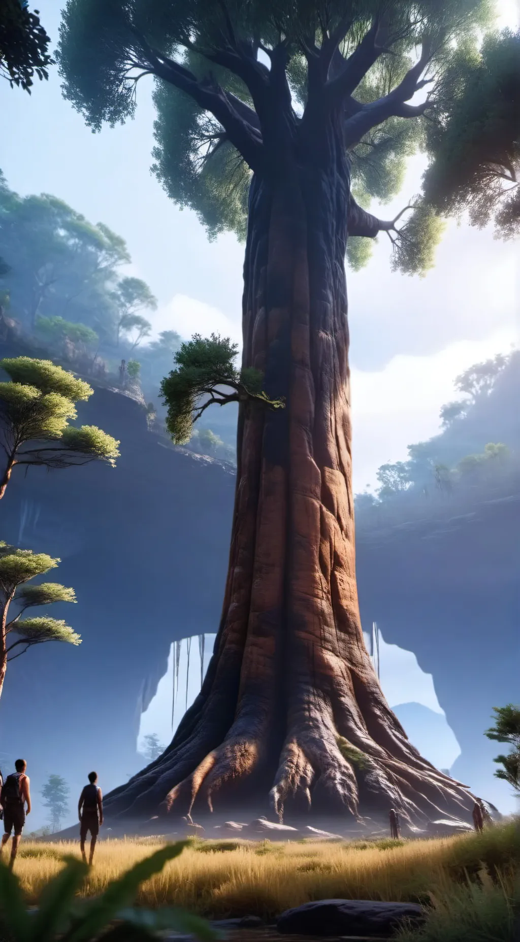 ai character: lepodindedron tree background