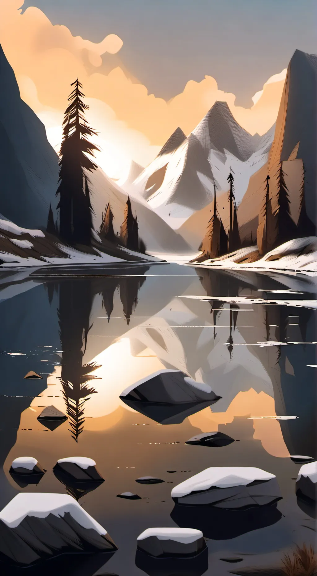 ai character: winter background