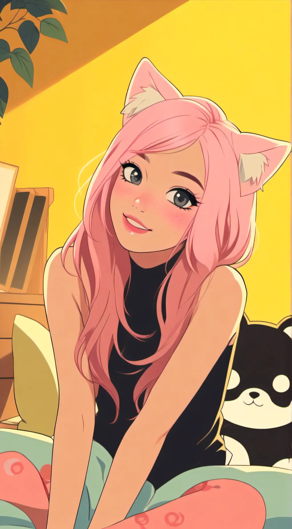 ai character: Egirl roommate background