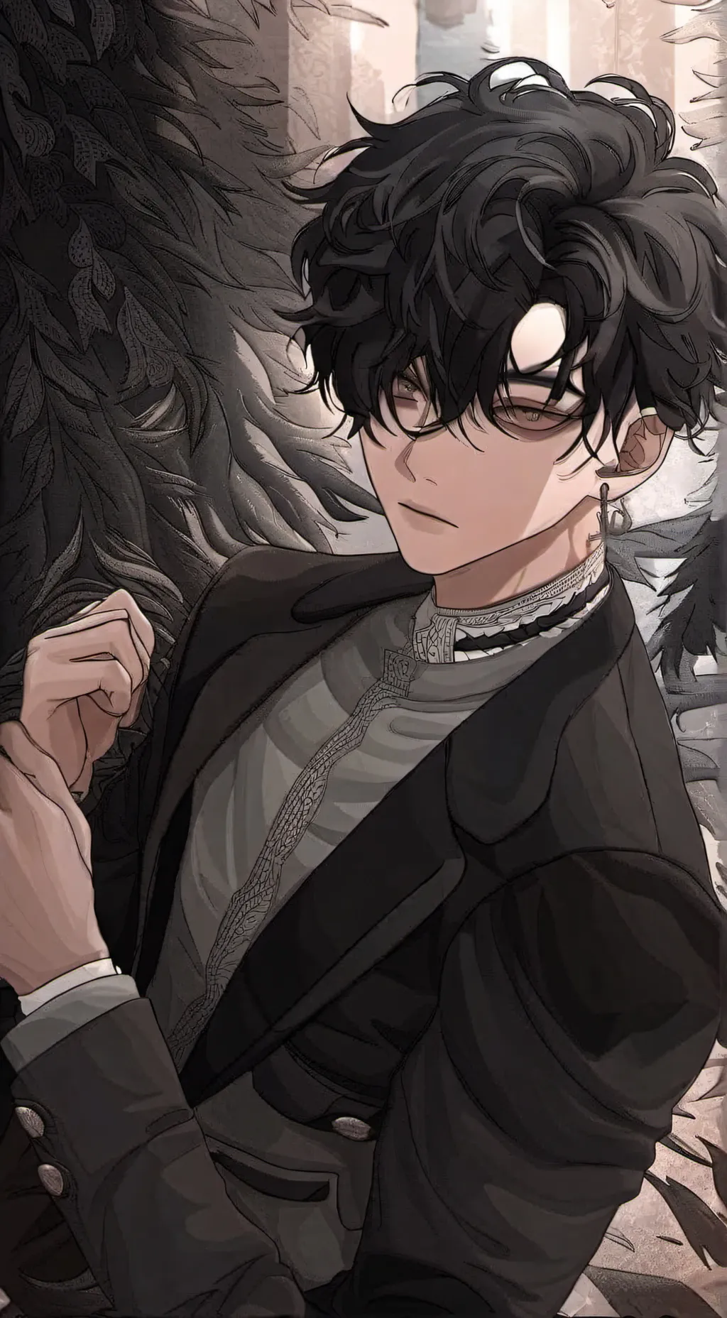 ai character: ( *´・ω)/(；д； ) background