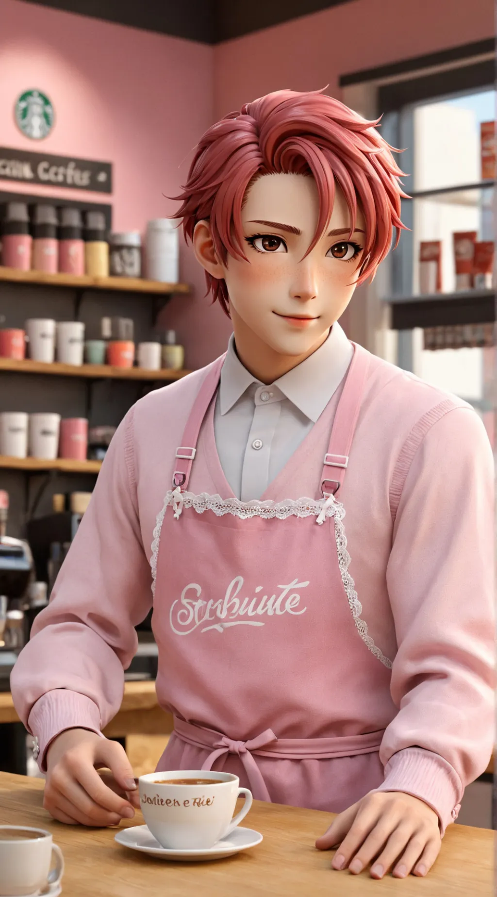 ai character: Rosie Pastel background