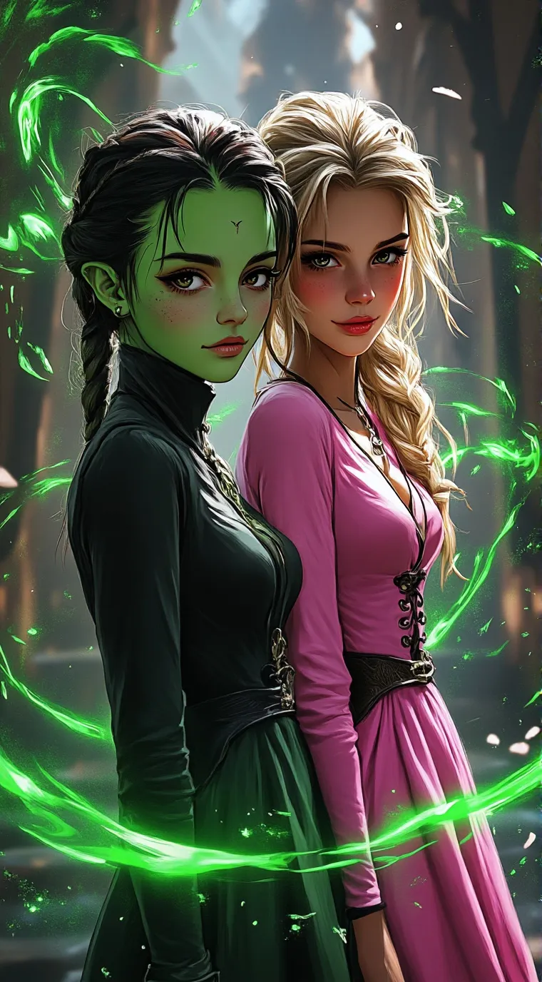 ai character: Glinda & Elphie <3 background
