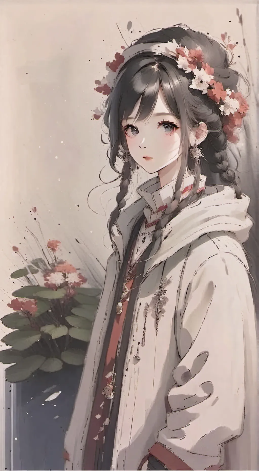ai character: girl background