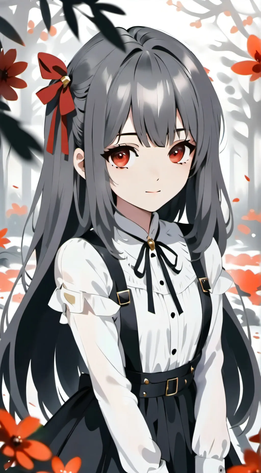 ai character: red green gray background